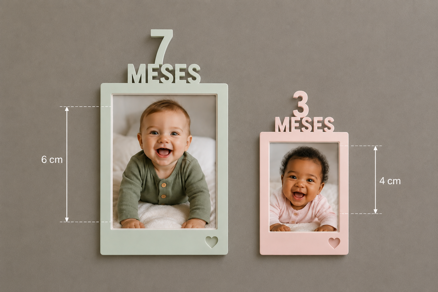 Porta Retrato Mesversário do Bebê 1 a 12 Meses Quadro para Foto Infantil - Imagem 3