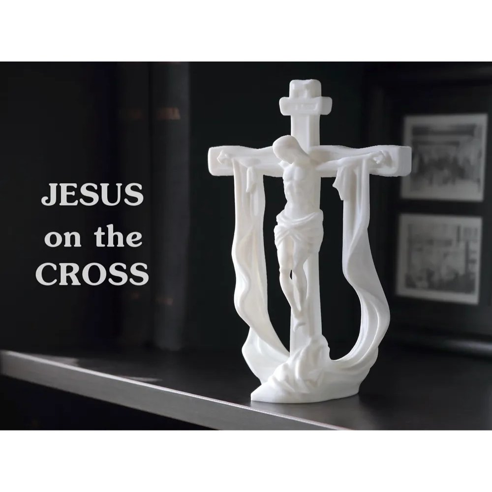 Estátua Jesus na Cruz Escultura Religiosa