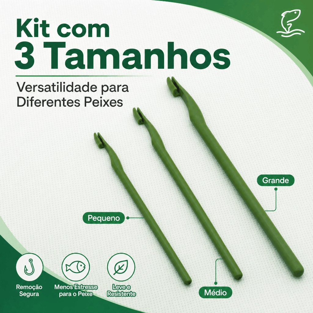Removedores de Anzol Desengatador de Pesca 12cm, 15cm e 20cm para Peixe
