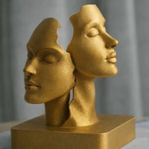 Estátua Decoração Escultura Duas Faces